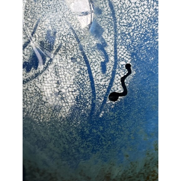 Vintage Hand Blown Art Glass Irridescent Galaxy Pedestal Bowl Signed Dated ‘96 - Picture 10 of 11